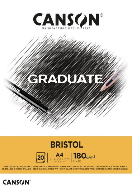 Umělecký skicovací blok Canson Bristol - A4 (20 listů 180g)