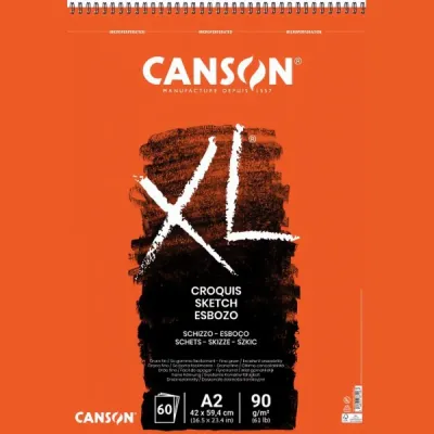 Umělecký skicovací blok   Canson XL -  A2 (60 listů 90g) - v kroužkové vazbě