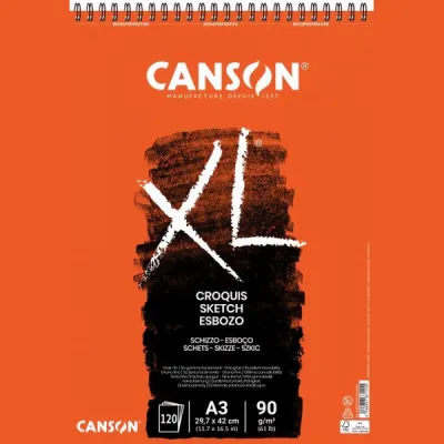Umělecký skicovací blok  Canson XL -  A3 (120 listů 90g) - v kroužkové vazbě 