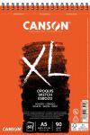 Umělecký skicovací blok  Canson XL -  A5 (60 listů 90g) - v kroužkové vazbě 